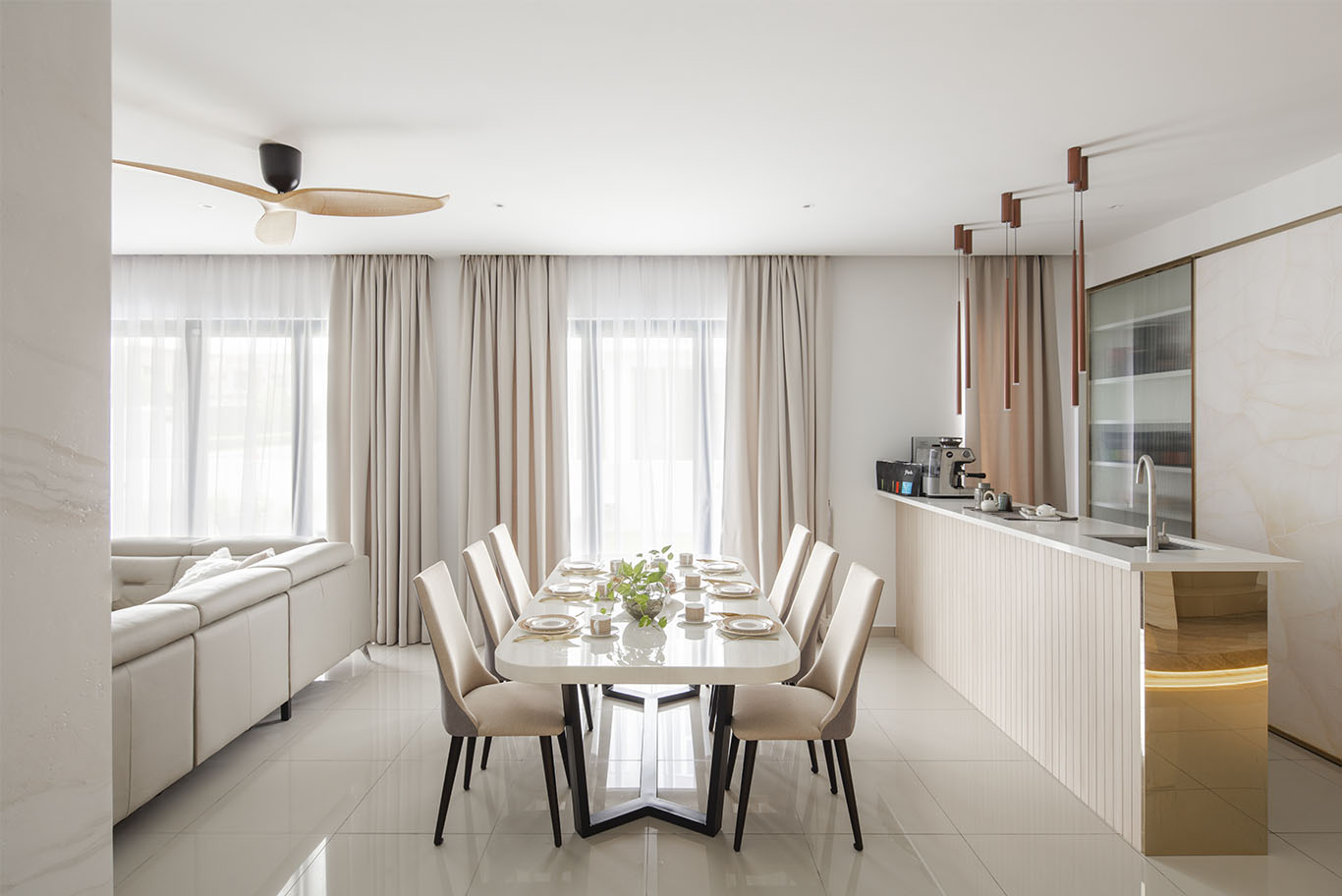 Grande Rhapsody open minimalist dining area Mieux interior design