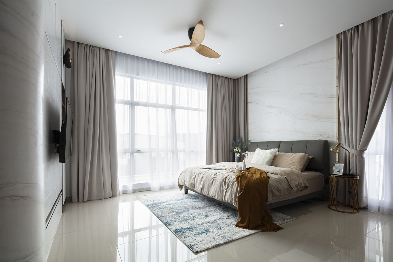 Grande Rhapsody minimalist grey theme bedroom Mieux interior design