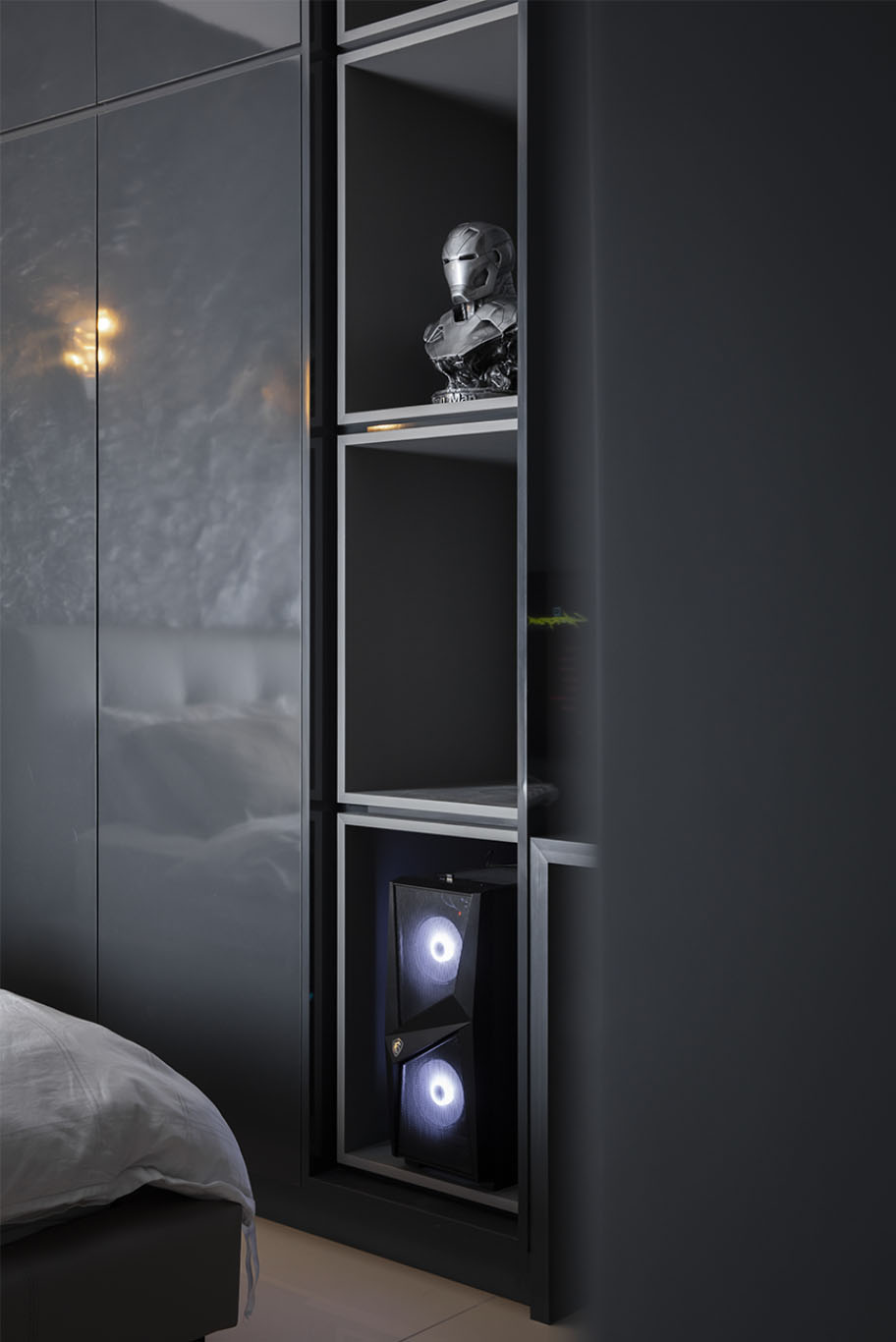 Grande Rhapsody dark cabinet with dark grey decoration Mieux interior design