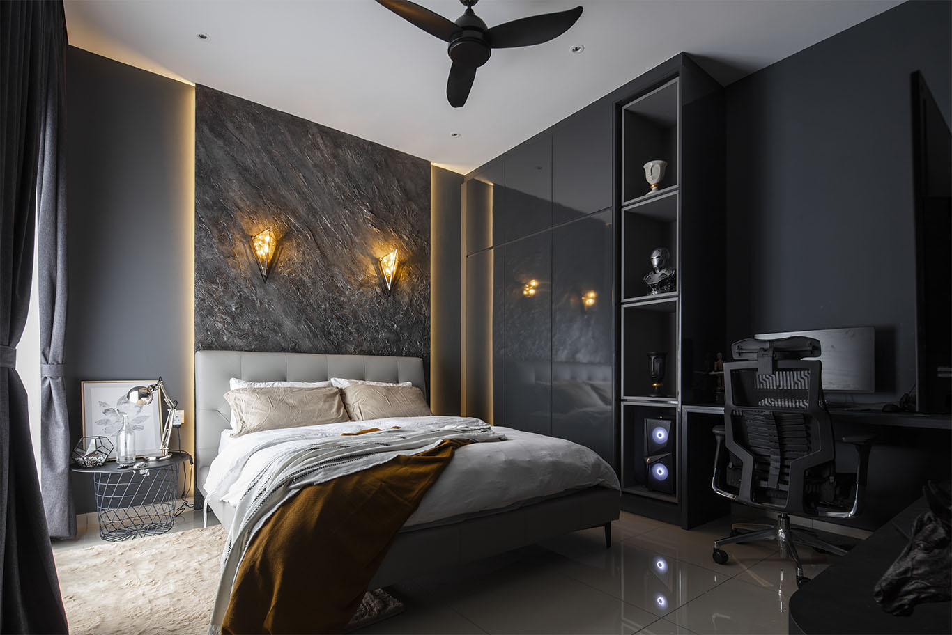 Grande Rhapsody grey marble wall Mieux interior design
