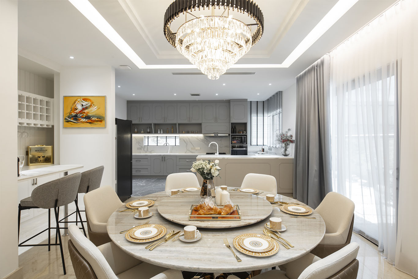 MIEUX The White Royale chandelier for dining area Mieux interior design