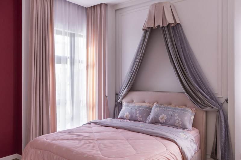 Classical Marriage modern bedroom for girls with pink theme and cute bed with curtain mieux interior design