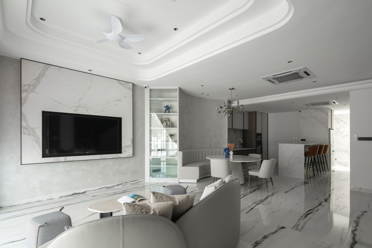 le maison white luxurious white living room theme with white marble mieux interior design