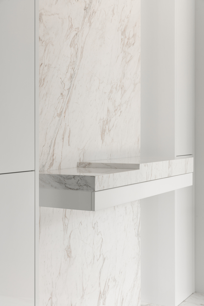 le maison white marble wall and shelf mieux interior design