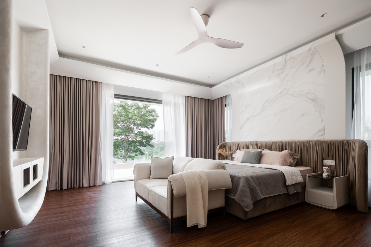 the eastern oriental minimalist modern bedroom with wooden floor and marble wall mieux interior design