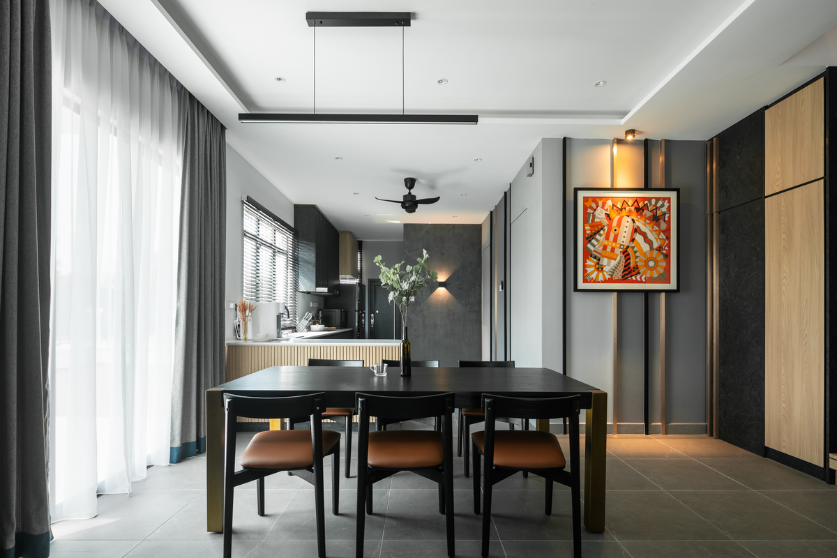 la nouvelle maison noire open dining area with dark wooden dining table mieux interior design