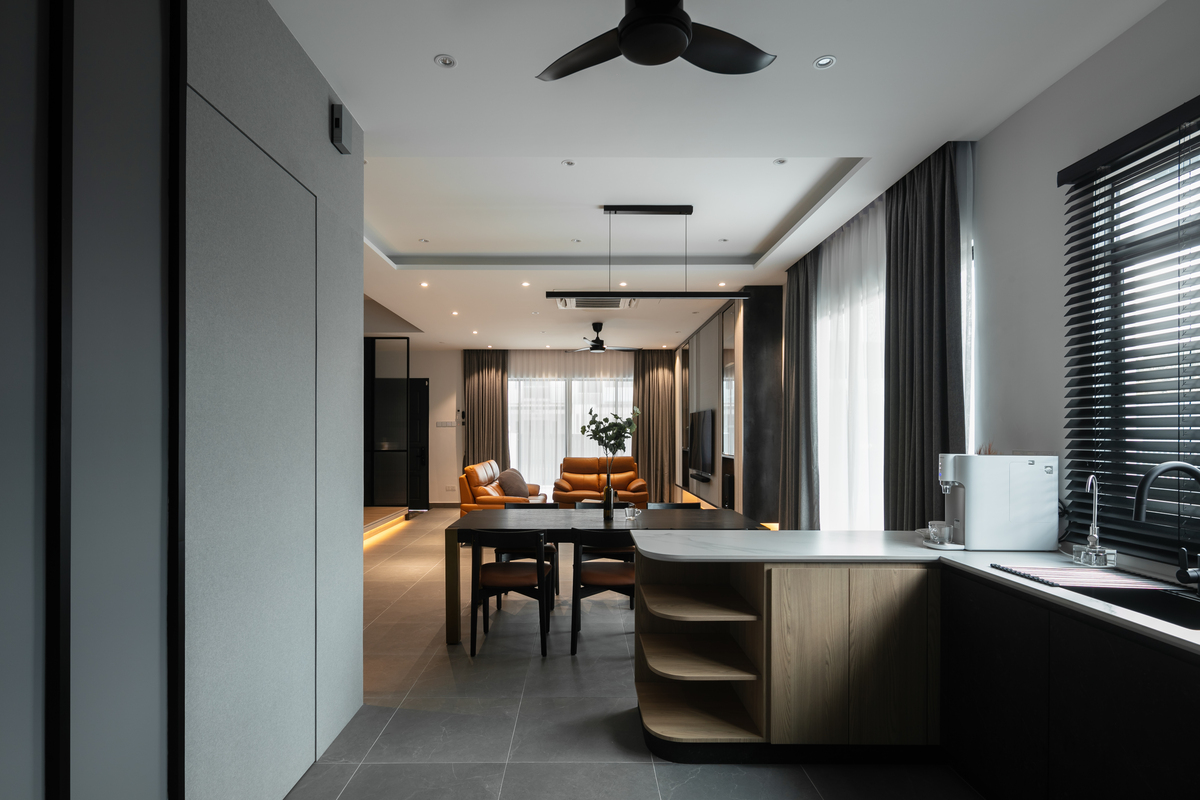 la nouvelle maison noire modern living room, dining area, and kitchen design mieux interior design