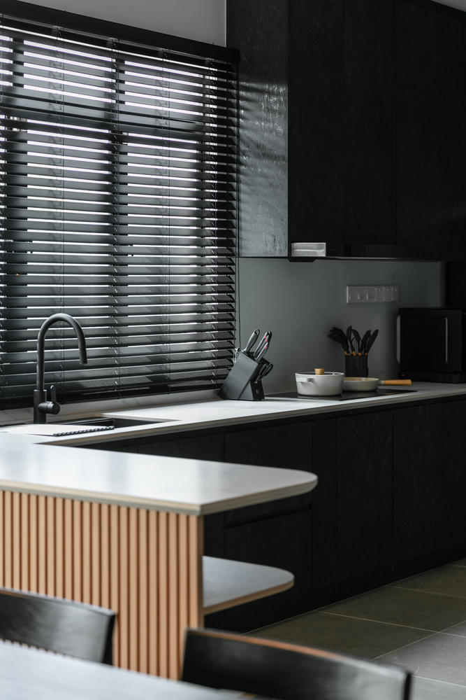 la nouvelle maison noire dark theme modern kitchen with grey cabinet mieux interior design