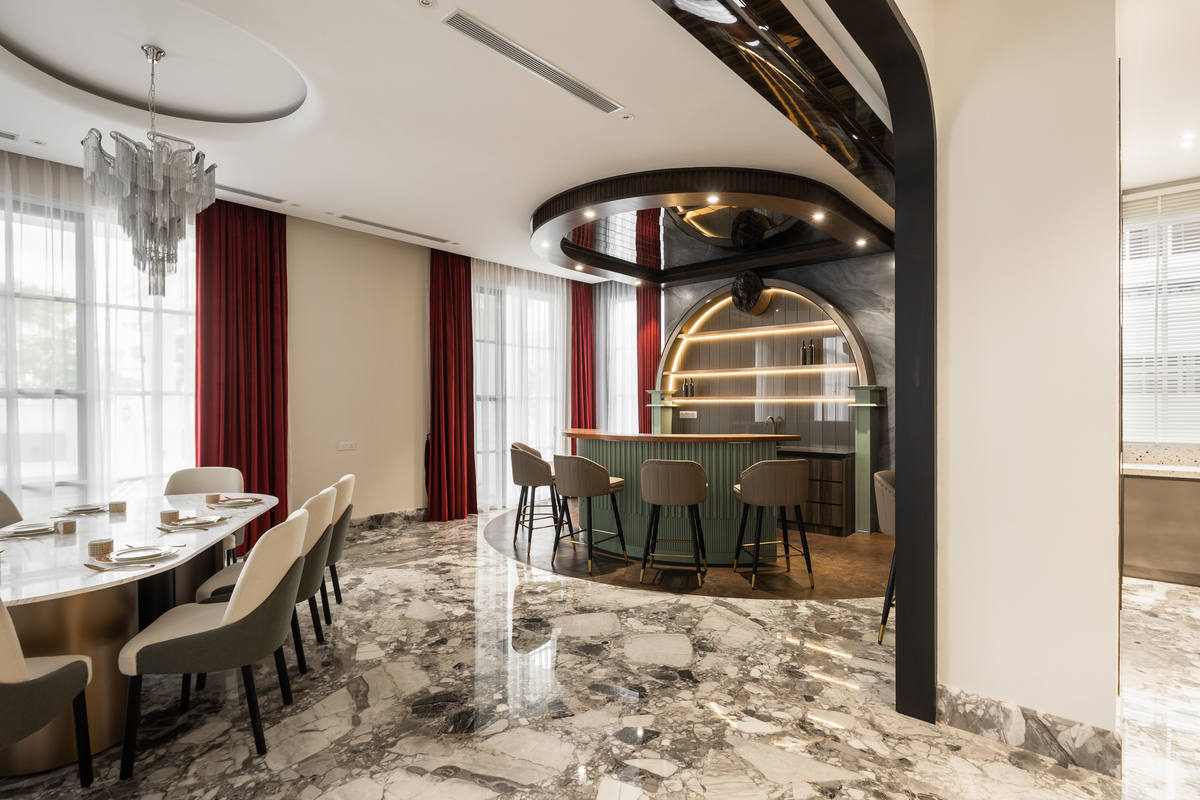 avant garde royale modern luxury indoor mini bar with gold lighting mieux interior design