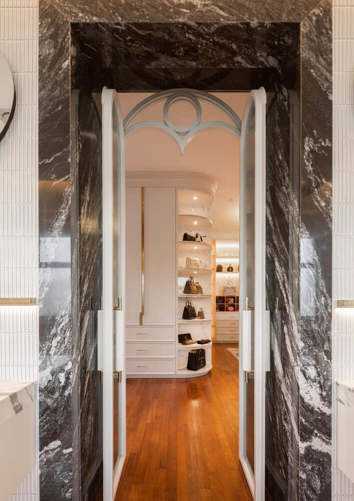 milady fantasy luxury walk in closet view from bathroom mieux interior design
