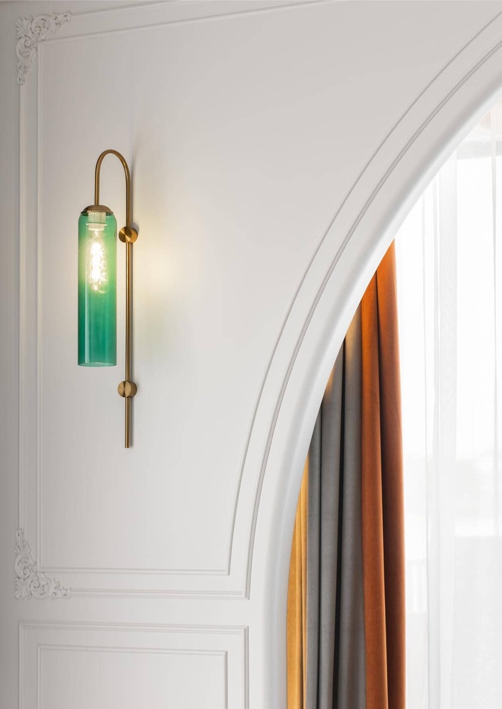 Milady Fantasyjage color wall light and curvy wall close up view mieux interior design