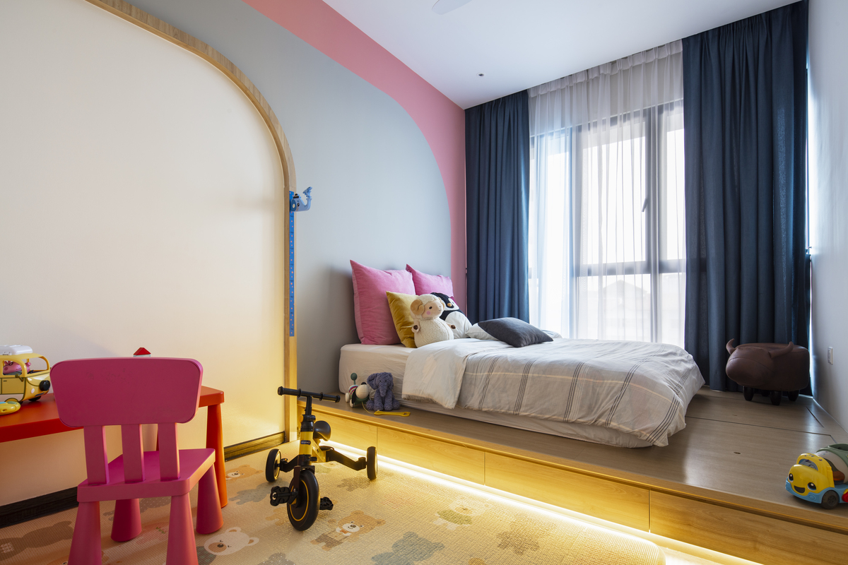 Modern colorful bedroom for kids